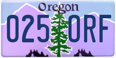 OR license plate 025ORF