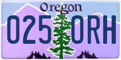 OR license plate 025ORH