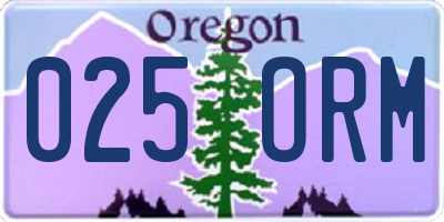 OR license plate 025ORM