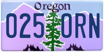 OR license plate 025ORN