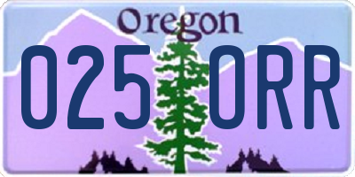 OR license plate 025ORR