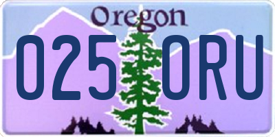 OR license plate 025ORU
