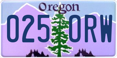 OR license plate 025ORW