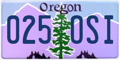 OR license plate 025OSI