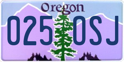 OR license plate 025OSJ