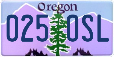OR license plate 025OSL