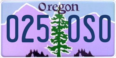 OR license plate 025OSO