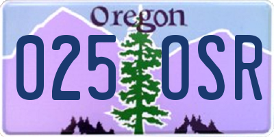 OR license plate 025OSR