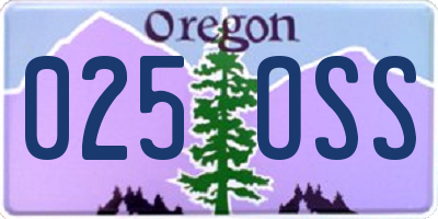 OR license plate 025OSS