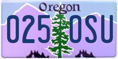 OR license plate 025OSU