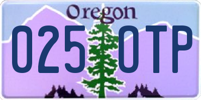 OR license plate 025OTP