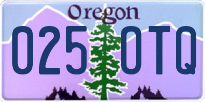 OR license plate 025OTQ