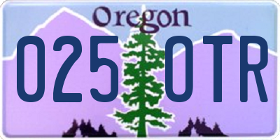 OR license plate 025OTR