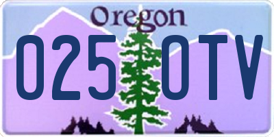 OR license plate 025OTV