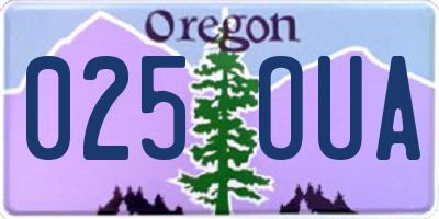 OR license plate 025OUA