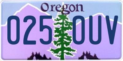 OR license plate 025OUV