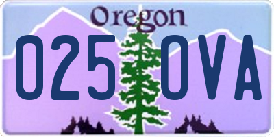 OR license plate 025OVA