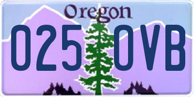 OR license plate 025OVB