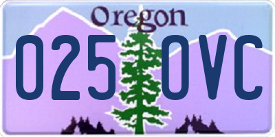 OR license plate 025OVC