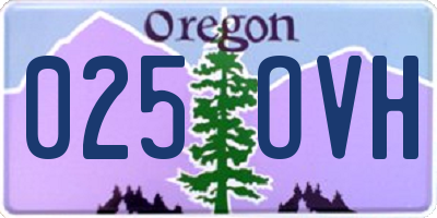 OR license plate 025OVH