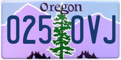 OR license plate 025OVJ