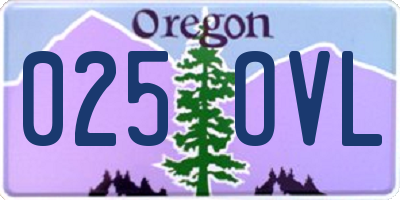 OR license plate 025OVL