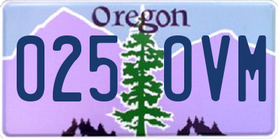 OR license plate 025OVM