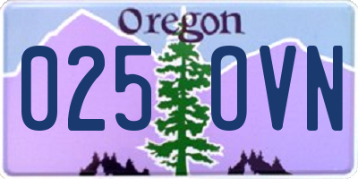 OR license plate 025OVN