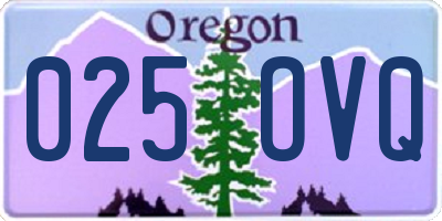 OR license plate 025OVQ