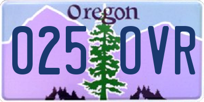 OR license plate 025OVR