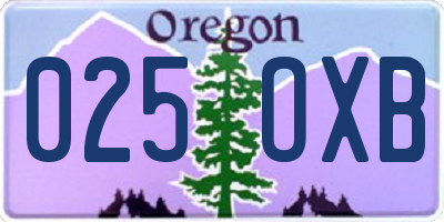 OR license plate 025OXB