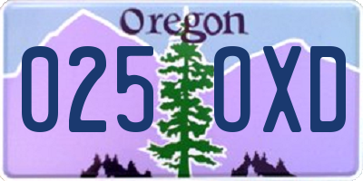 OR license plate 025OXD