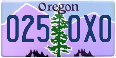 OR license plate 025OXO