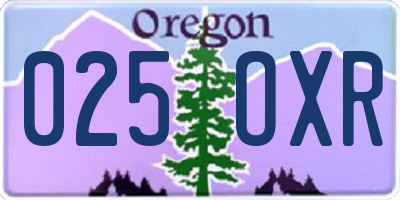 OR license plate 025OXR