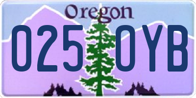 OR license plate 025OYB