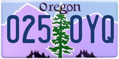 OR license plate 025OYQ