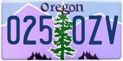 OR license plate 025OZV