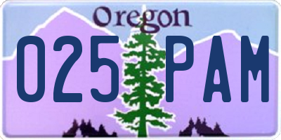 OR license plate 025PAM