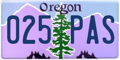 OR license plate 025PAS