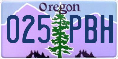 OR license plate 025PBH