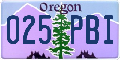 OR license plate 025PBI