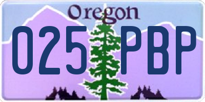OR license plate 025PBP
