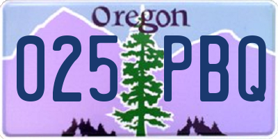 OR license plate 025PBQ