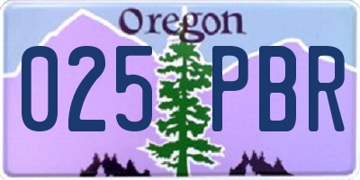 OR license plate 025PBR
