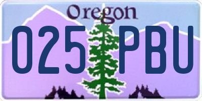 OR license plate 025PBU