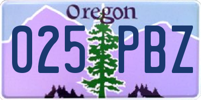 OR license plate 025PBZ