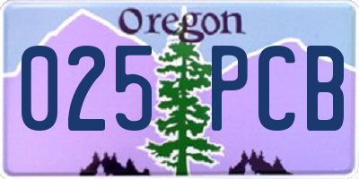 OR license plate 025PCB