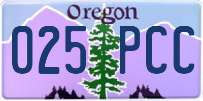 OR license plate 025PCC