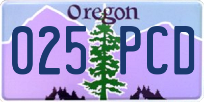 OR license plate 025PCD