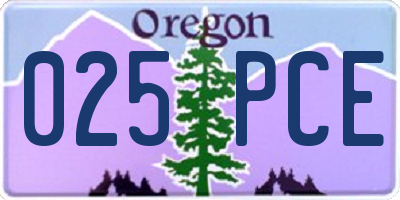 OR license plate 025PCE